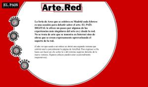 Primera pantalla de Arte.Red en febrero 2000.